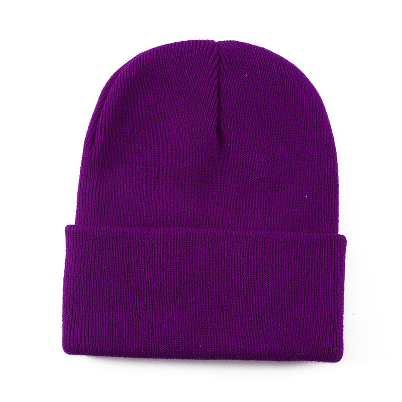 Wholesale Solid color knit hat  basic style beanie